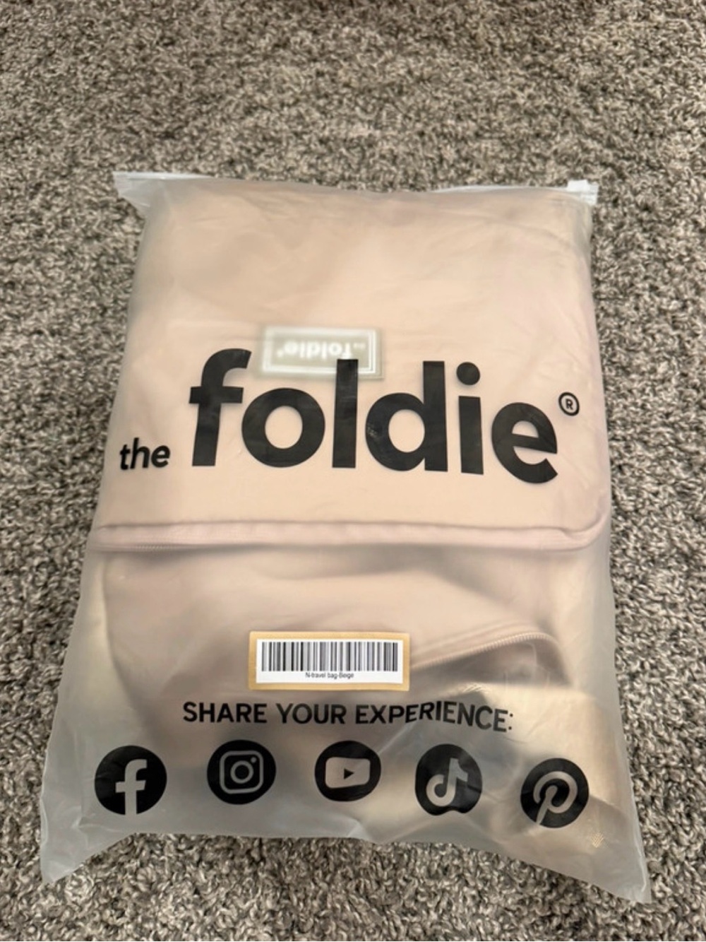 The Foldie Travel Bag - Beige Lightweight Organizer